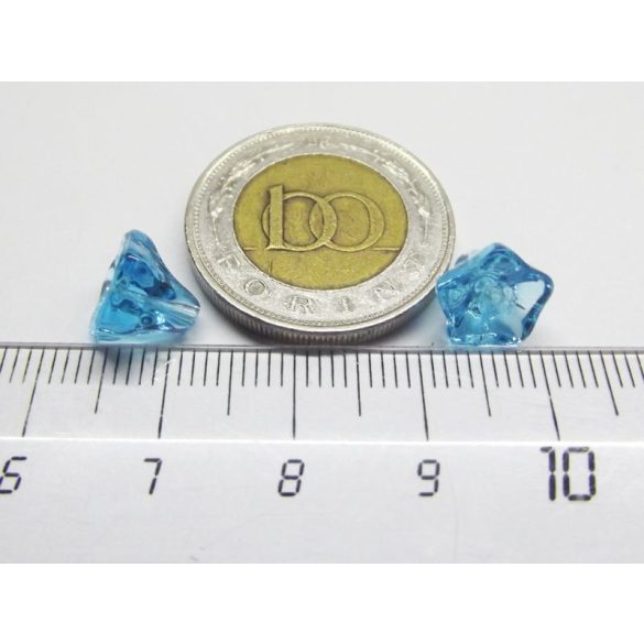 Harangvirág üveggyöngy-pár ~9x6mm - kék