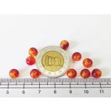 Roppantott üveggyöngy - Red & Yellow - 6mm - 10db