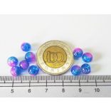 Roppantott üveggyöngy - Blue & Pink - 6mm - 10db