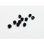 4mm Bicone csiszolt üveggyöngy - fekete ( 10 db )