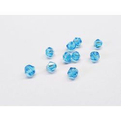 4mm Bicone csiszolt üveggyöngy - égkék