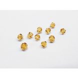 4mm Bicone csiszolt üveggyöngy - citromsárga