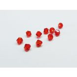 4mm Bicone csiszolt üveggyöngy - piros