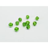 4mm Bicone csiszolt üveggyöngy - sötétzöld