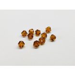 4mm Bicone csiszolt üveggyöngy - borostyán