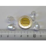 Csiszolt csepp alakú üveggyöngy-pár - Clear AB - 15x10mm