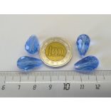 Csiszolt csepp alakú üveggyöngy-pár - Kék - 15x10mm