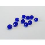 Csiszolt üveggyöngy - 6x4mm Abacus - Sötétkék - 10db