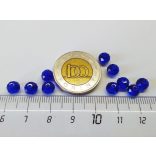 Csiszolt üveggyöngy - 6x4mm Abacus - Sötétkék - 10db