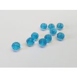 Csiszolt üveggyöngy - 6x4mm Abacus - Égkék - 10db