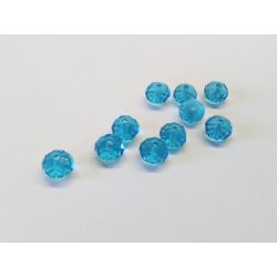 Csiszolt üveggyöngy - 6x4mm Abacus - Égkék - 10db