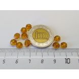 Csiszolt üveggyöngy - 6x4mm Abacus - Aranyló Borostyán - 10db