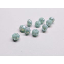   Csiszolt üveggyöngy - 6x4mm Abacus - Halvány türkiz <3  - 10db