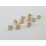 Csiszolt üveggyöngy - 6x4mm Abacus - Csillámló barack - 10db