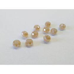   Csiszolt üveggyöngy - 6x4mm Abacus - Csillámló barack - 10db