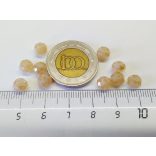 Csiszolt üveggyöngy - 6x4mm Abacus - Csillámló barack - 10db