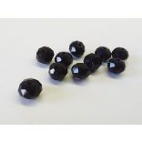 Csiszolt üveggyöngy - 8x6mm Abacus - Fekete - 10db