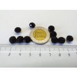 Csiszolt üveggyöngy - 8x6mm Abacus - Fekete - 10db