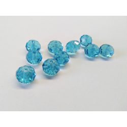 Csiszolt üveggyöngy - 8x6mm Abacus - Égkék - 10db