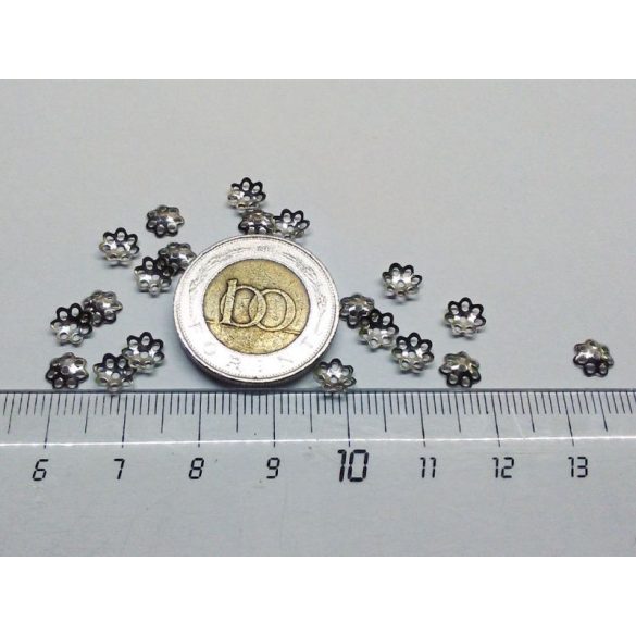 Gyöngykupak *Daisy* 6mm - antik ezüst (20db)