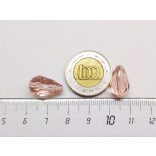Csiszolt csepp alakú üveggyöngy-pár - Rózsaszín - 15x10mm