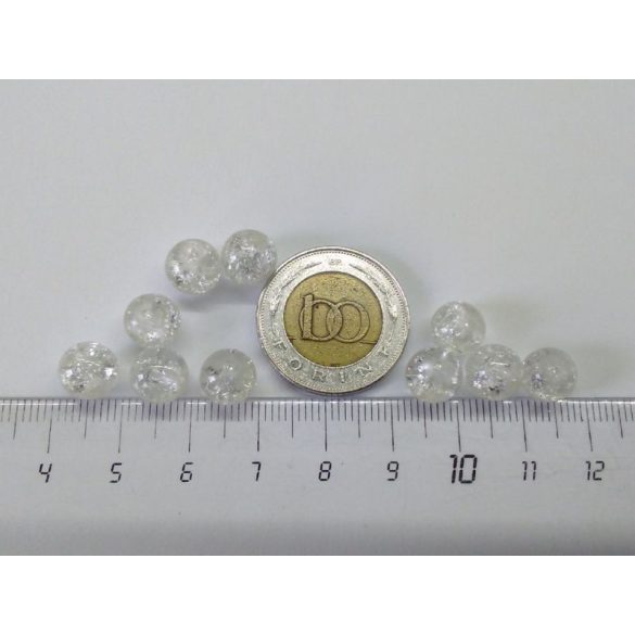 10db - Roppantott üveggyöngy - 8mm - CLEAR