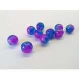 Roppantott üveggyöngy - Blue & Pink - 10mm - 10db