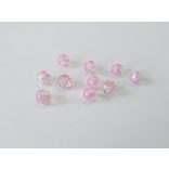 Roppantott üveggyöngy - Pink & Clear (6mm) - 10db
