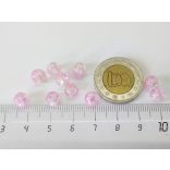 Roppantott üveggyöngy - Pink & Clear (6mm) - 10db