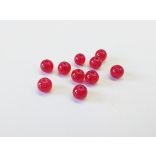 Roppantott üveggyöngy - Piros (6mm) - 10db