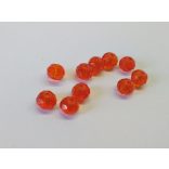 Csiszolt üveggyöngy - 6x4mm Abacus - narancssárga - 10db