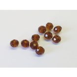 Csiszolt üveggyöngy - 6x4mm Abacus - barna - 10db