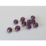 Csiszolt üveggyöngy - 6x4mm Abacus - lila - 10db