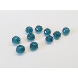 Csiszolt üveggyöngy - 6x4mm Abacus - Tengerkék - 10db