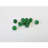 Roppantott üveggyöngy - Fűzöld (6mm) - 10db