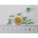 Roppantott üveggyöngy zöld - fehér  (4mm) - 20db