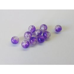 Roppantott üveggyöngy - Purple & Clear (8mm) - 10db