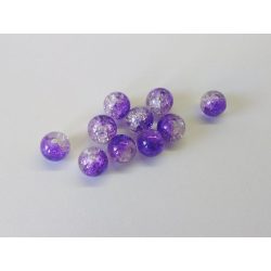 Roppantott üveggyöngy - Purple & Clear (8mm) - 10db