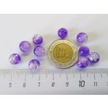 Roppantott üveggyöngy - Purple & Clear (8mm) - 10db
