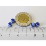 Csíkos gyöngy kék-fehér (6mm)- 4db