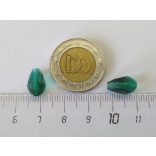 Csiszolt csepp alakú üveggyöngy-pár - Tengerzöld - 11x8mm