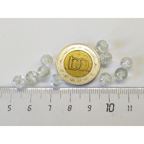 Roppantott üveggyöngy - Clear (6mm) - 10db