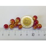 Roppantott üveggyöngy - Red & Yellow (8mm) - 10db