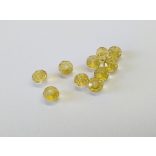 Csiszolt üveggyöngy - 6x4mm Abacus - Sárga - 10db