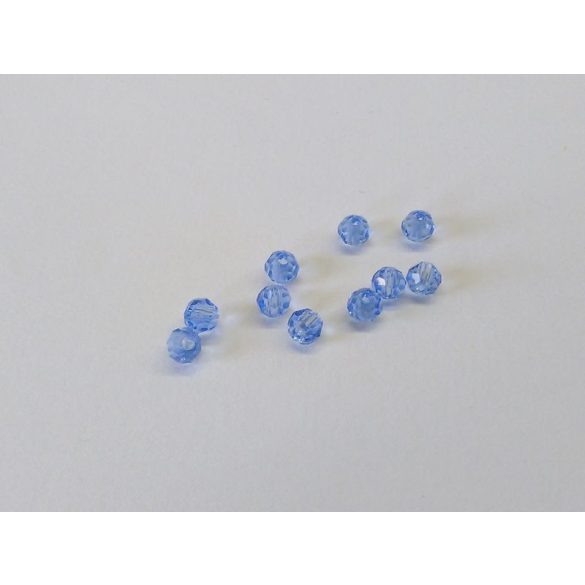 Csiszolt üveggyöngy - 4mm - Búzavirág kék - 10db
