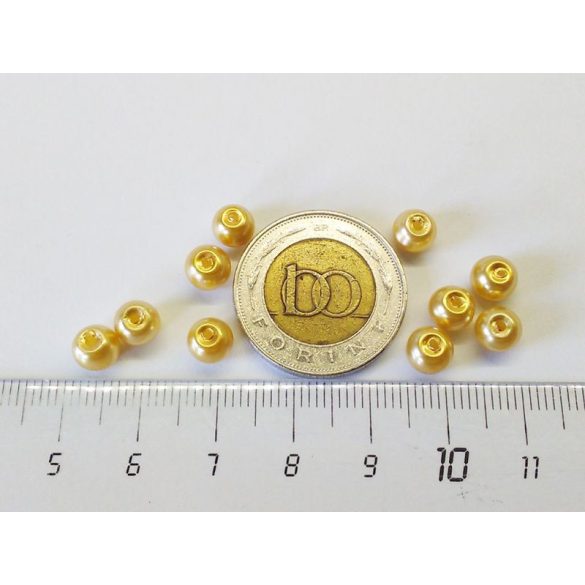 Üvegtekla - Halvány sárga - 6mm- 10 db