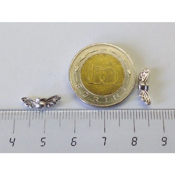 1 pár - Antik ezüst angyalszárny gyöngy (14mm)