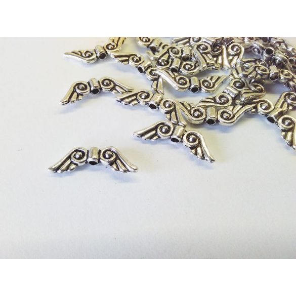 1 pár - Antik ezüst angyalszárny gyöngy (15.5mm)