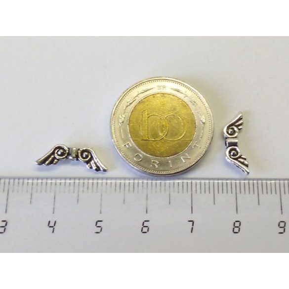 1 pár - Antik ezüst angyalszárny gyöngy (15.5mm)