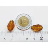Csiszolt csepp alakú üveggyöngy-pár - Borostyán - 15x10mm